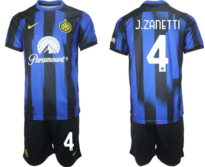 Men 2023-2024 Club Inter Milan home blue #4 Soccer Jersey